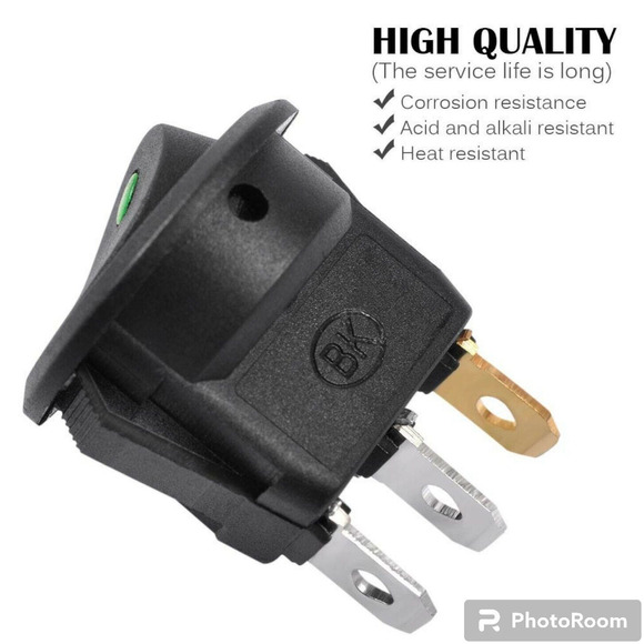 3pc LED Rocker Toggle Switches 12V 20A On/Off Control Car Truck Green Light NEW - Picture 5 of 7